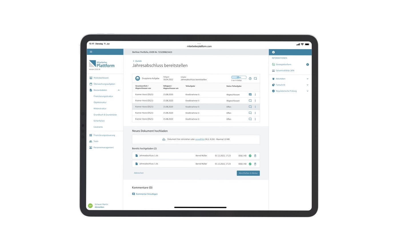 Task based collection and verification of data