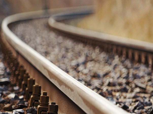 Close-up of train tracks